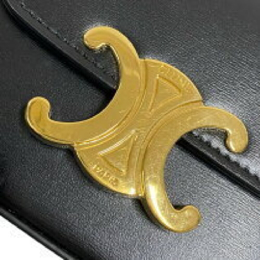 Celine Claude shoulder bag black shiny calfskin - Picture 8 of 11